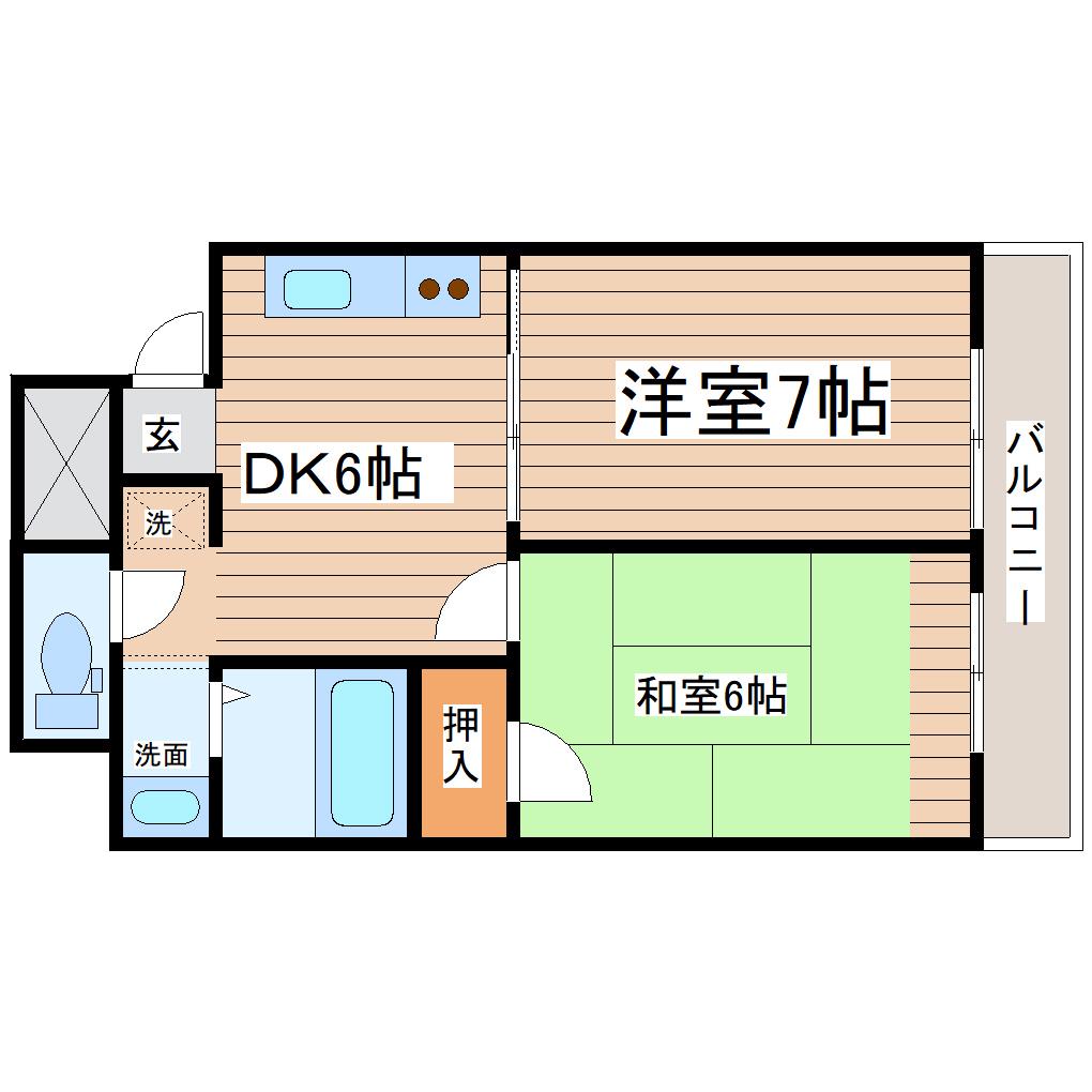 パストラル大和(2DK/5階)の間取り写真
