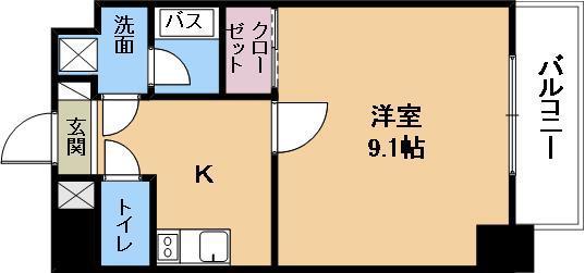 エンゼルプラザ瀬田駅前(1K/2階)の間取り写真