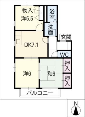 ルミナス(3DK/1階)の間取り写真