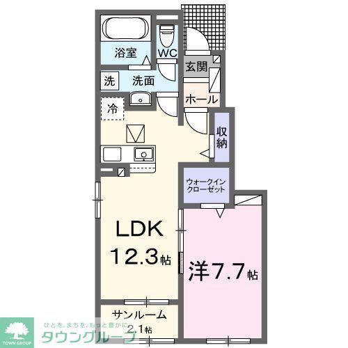 RUSCELLEI(1LDK/1階)の間取り写真