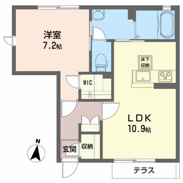 ショコラーデ(1LDK/1階)の間取り写真