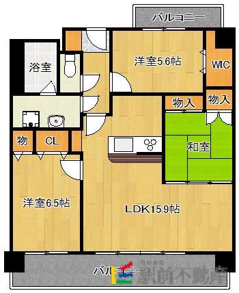 アースザレジデンス(3LDK/2階)の間取り写真