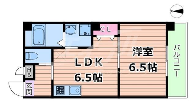 セジュール野江(1LDK/2階)の間取り写真