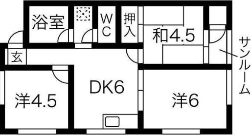 パールハイツ東二見(3DK/3階)の間取り写真