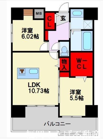 プレジデンス ざ・荒江(2LDK/3階)の間取り写真