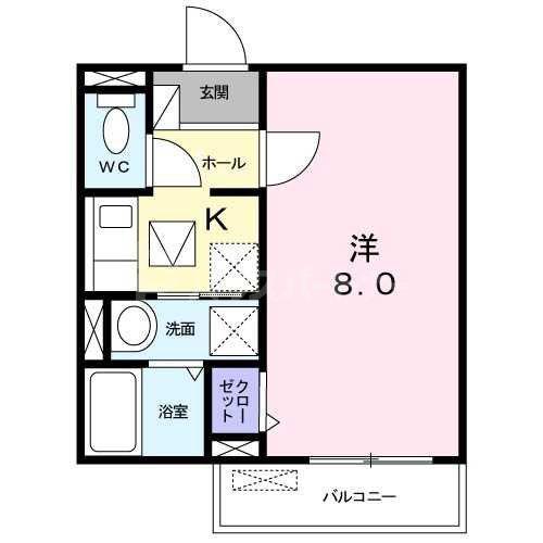 ライク22(1K/3階)の間取り写真
