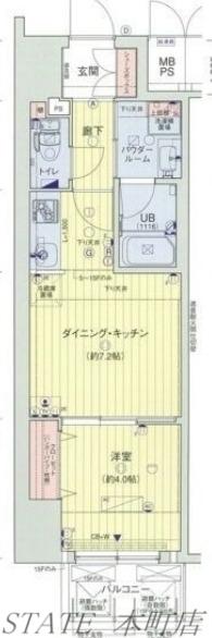 レオンコンフォート本町東II(1DK/4階)の間取り写真