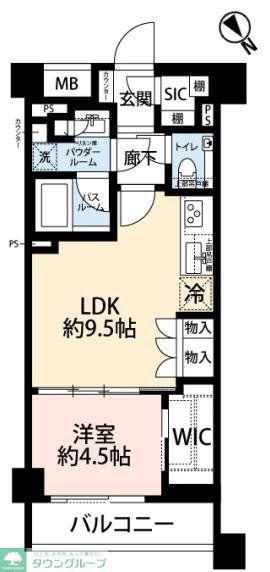 シティテラス文京小石川(1LDK/4階)の間取り写真
