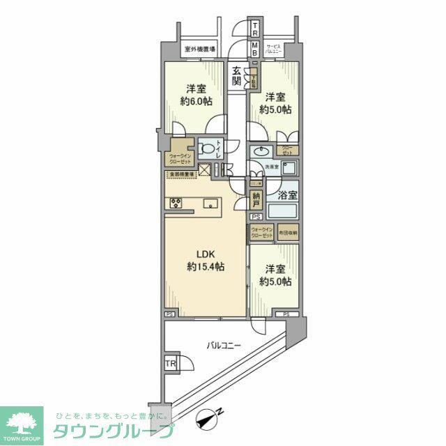 ディアスタ鷺沼(3LDK/2階)の間取り写真