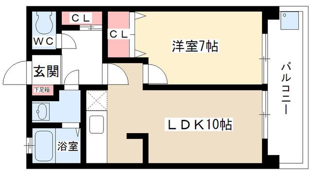 OS・SKYマンション鹿子(1LDK/2階)の間取り写真