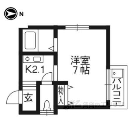 MARBLE(1K/1階)の間取り写真