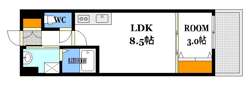 THE AL COURT(1LDK/2階)の間取り写真