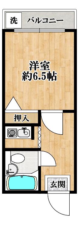 ゴールドハイツ(1K/1階)の間取り写真