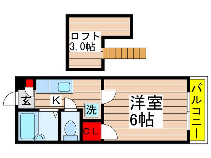 シャトウSMYT(1K/2階)の間取り写真