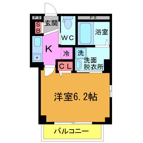 グリーンロード東陽(1K/4階)の間取り写真