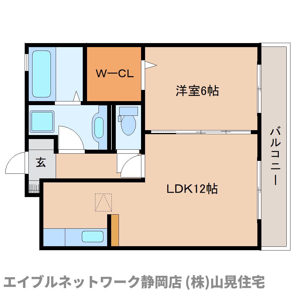 サフィール(1LDK/1階)の間取り写真