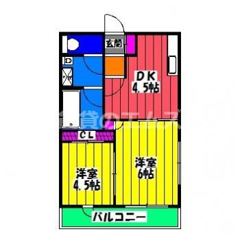 サンセリテ博多駅南2(2DK/1階)の間取り写真