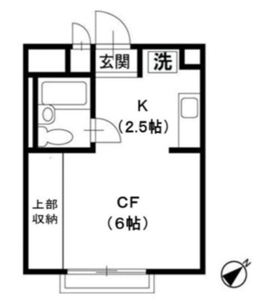 ＪＲ青梅線 拝島駅 徒歩17分 2階建 築37年(1K/1階)の間取り写真