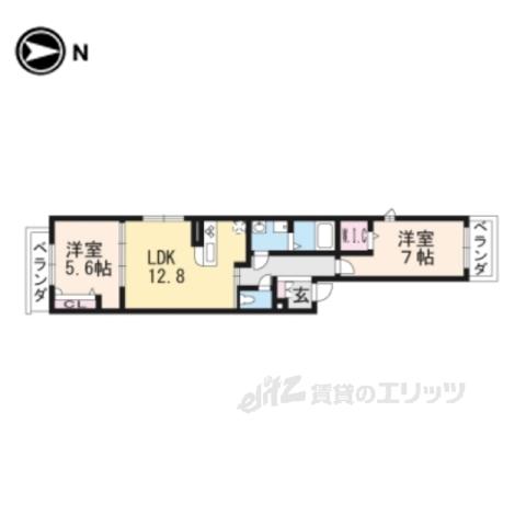 サンライズいのうち(2LDK/3階)の間取り写真