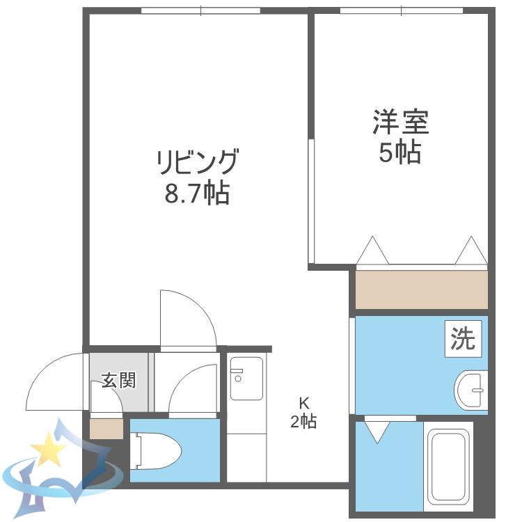 プレシャス5番館(1LDK/1階)の間取り写真