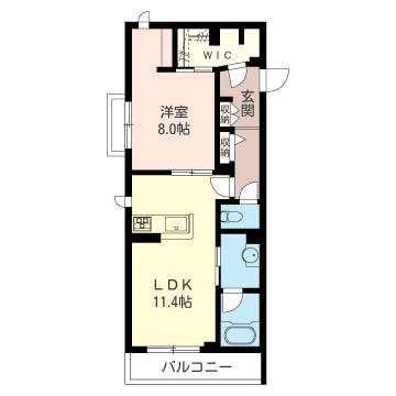 シャーメゾン西鶴間(1LDK/3階)の間取り写真