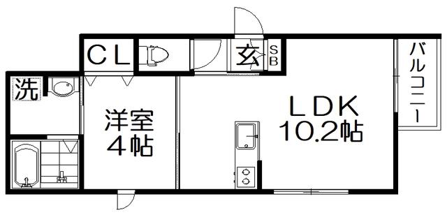 門真市五月田町PJ(1LDK/1階)の間取り写真
