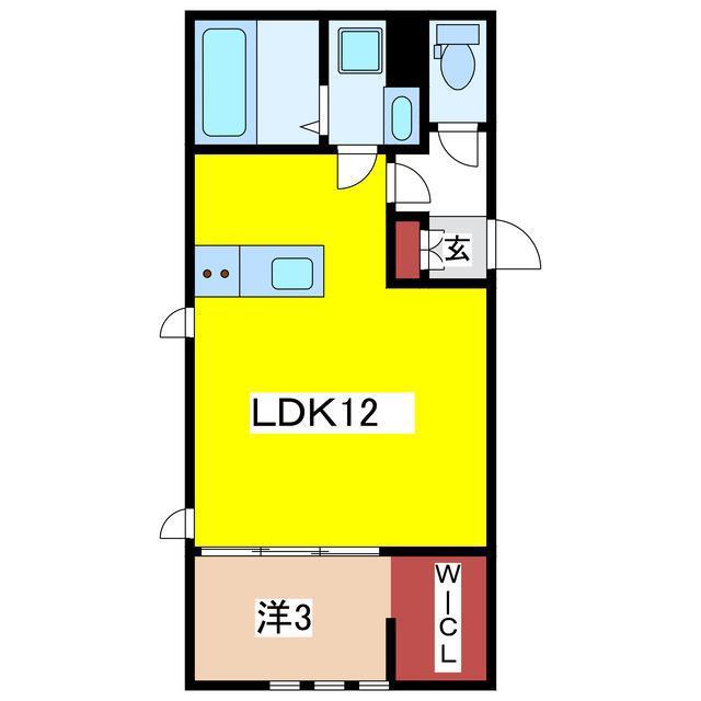ブローテ万代(1LDK/1階)の間取り写真