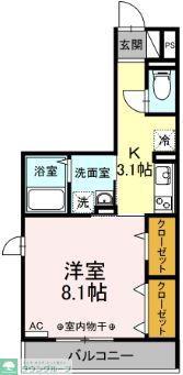 セゾン ルミエール(1K/2階)の間取り写真