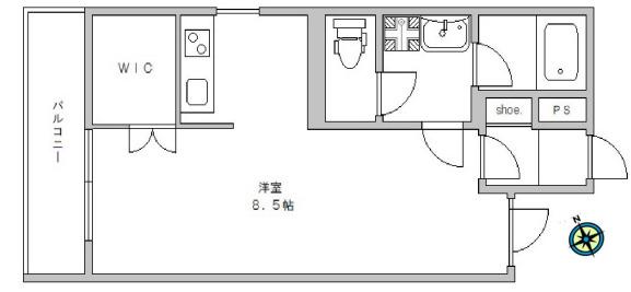 アットマーク SANCHA (1DK/3階)の間取り写真