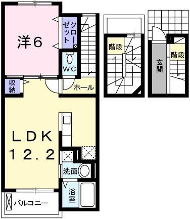 フィールド ミドル・ライペンI(1LDK/3階)の間取り写真