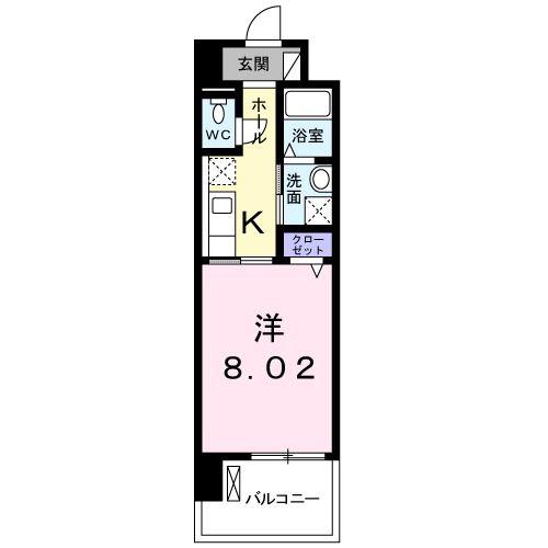 メゾン ド ボヌール(1K/5階)の間取り写真