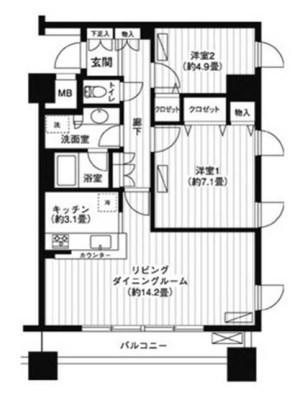 LOOP-M(2LDK/3階)の間取り写真