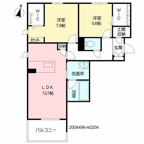 SHAMAISON GREAT(2LDK/2階)の間取り写真