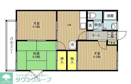 グランハイム宮沢(3DK/1階)の間取り写真