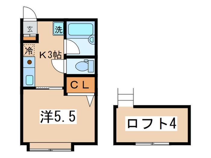 HOUSE PEPE(1K/2階)の間取り写真