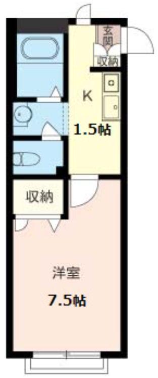 FINES(1K/1階)の間取り写真