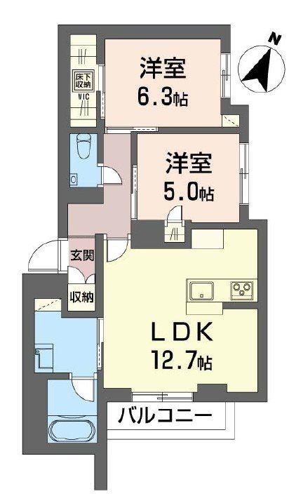 プランナイトウ(2LDK/1階)の間取り写真