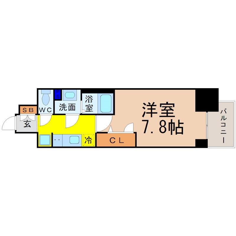 プレサンスTHE久屋大通レジェンド(1K/7階)の間取り写真