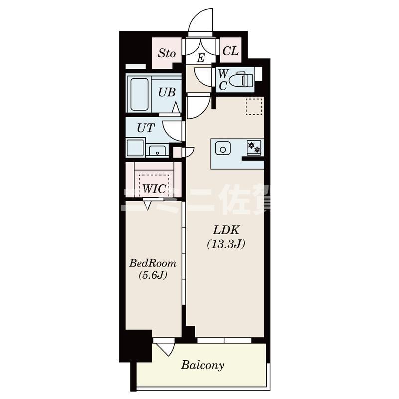 S-RESIDENCE佐賀天神ALINE(1LDK/2階)の間取り写真