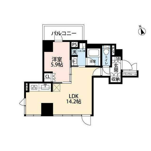 希神楽坂テラス 部屋番号501(1LDK/5階)の間取り写真