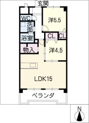 けやきヒルズ(2LDK/5階)の間取り写真