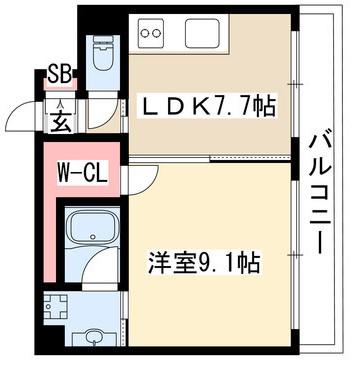 CASONE ASSO(1LDK/11階)の間取り写真