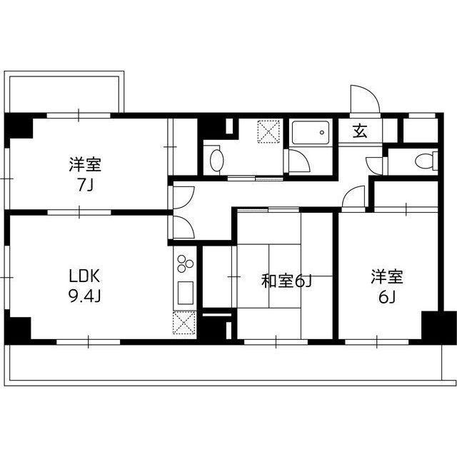 ロマーナ壱番館(3LDK/2階)の間取り写真