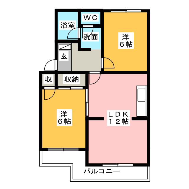 サンティール(3DK/1階)の間取り写真