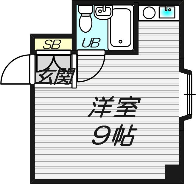 コスモハイツ(ワンルーム/3階)の間取り写真
