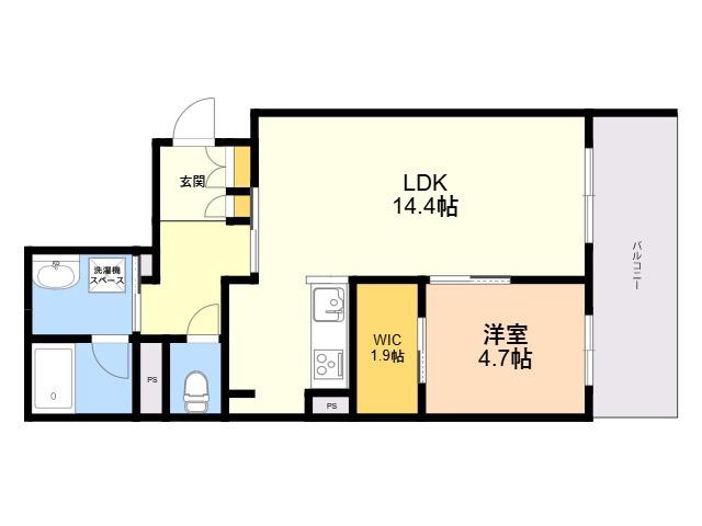 シャーメゾン・ルリエ大濠(1LDK/2階)の間取り写真