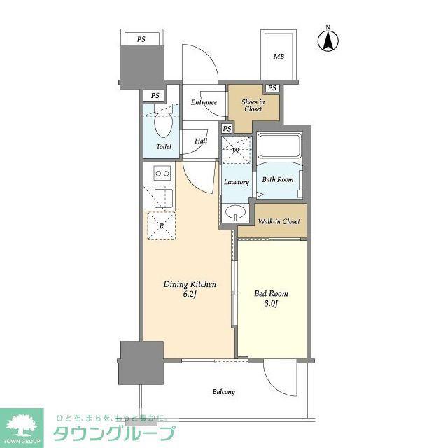 ORME COURT NIPPORI イースト(1DK/4階)の間取り写真