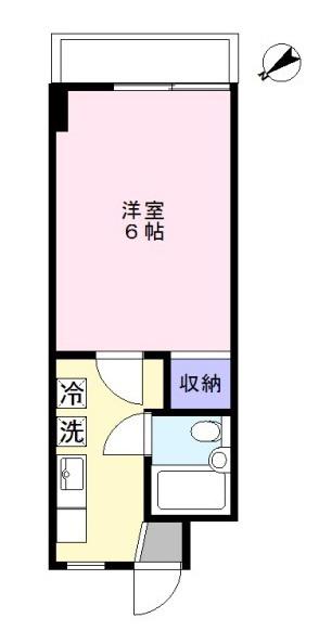 パルコ駅西(1K/2階)の間取り写真