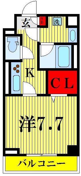 CLAIR(1K/2階)の間取り写真