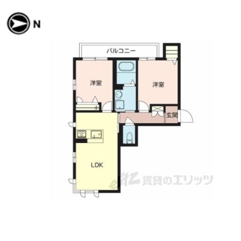 AILE(2LDK/3階)の間取り写真